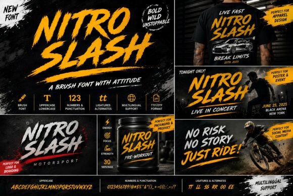 Nitro Slash: The Ultimate Display Font for High-Energy Branding