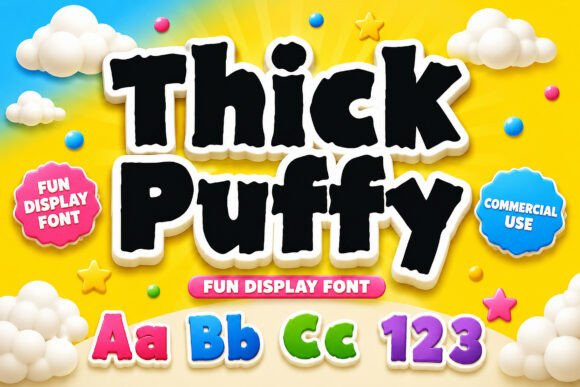 Thick Puffy: A Bold Display Typeface for Playful Editorial Design