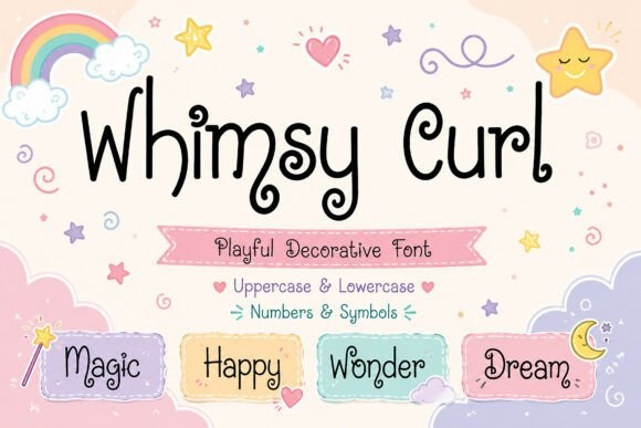 Whimsy Curl: A Playful Display Typeface for Digital Brands